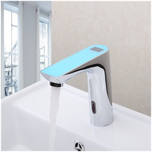 Digital Display Bathroom Sensor Faucet Automatic Hands-Free Brass Touchless Faucet